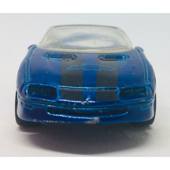 Hot Wheels Blue Black Racing Stripes 1995 Camaro Convertible Loose D44 VTG Wear - Picture 2 of 14